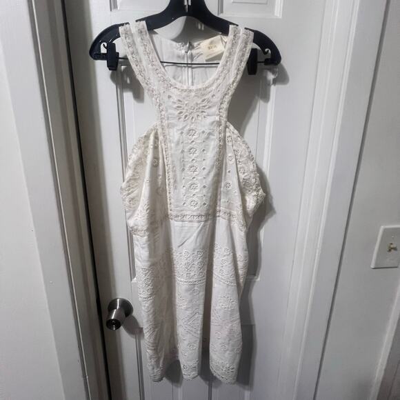 Anthropologie Maeve Eyelet Halter Dress Size 14 - Picture 5 of 7